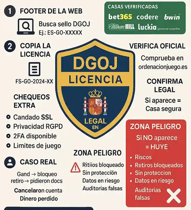 Checklist paso a paso para verificar licencia DGOJ y seguridad de casas de apuestas legales en Espa&ntilde;a