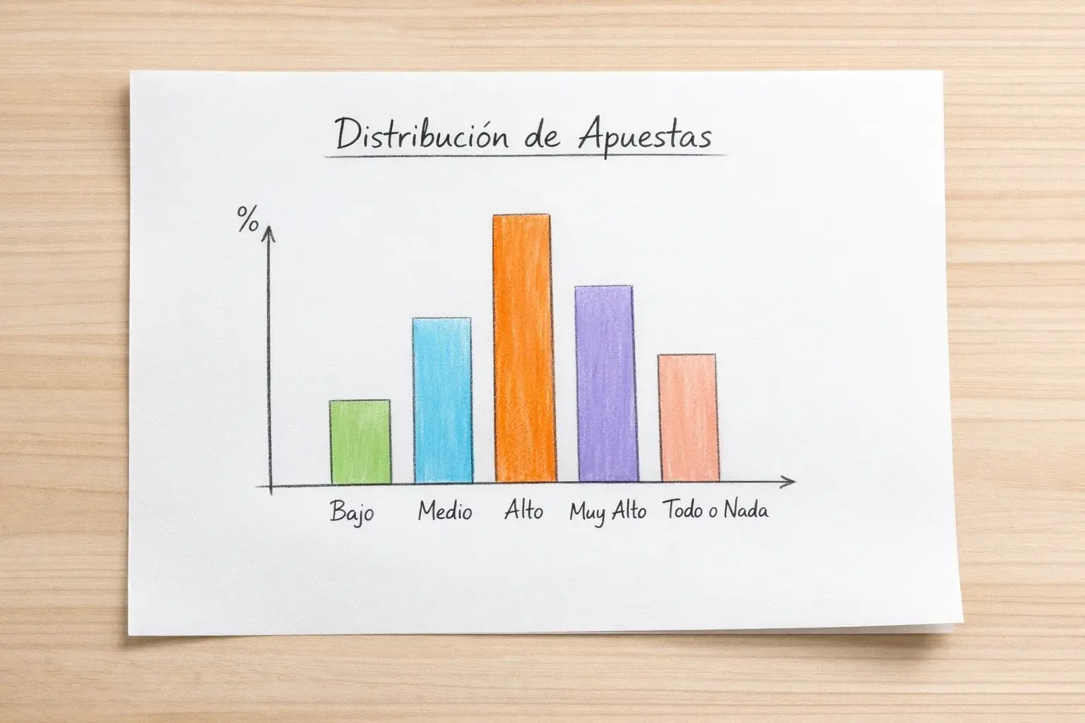 Gráfico simple mostrando la distribución de apuestas por porcentaje
