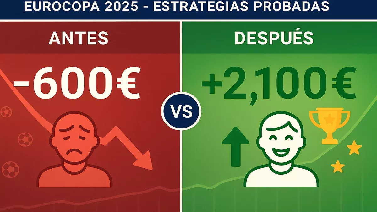 Comparativa de resultados en apuestas Eurocopa: de perder 600 euros a ganar 2100 euros con estrategias probadas