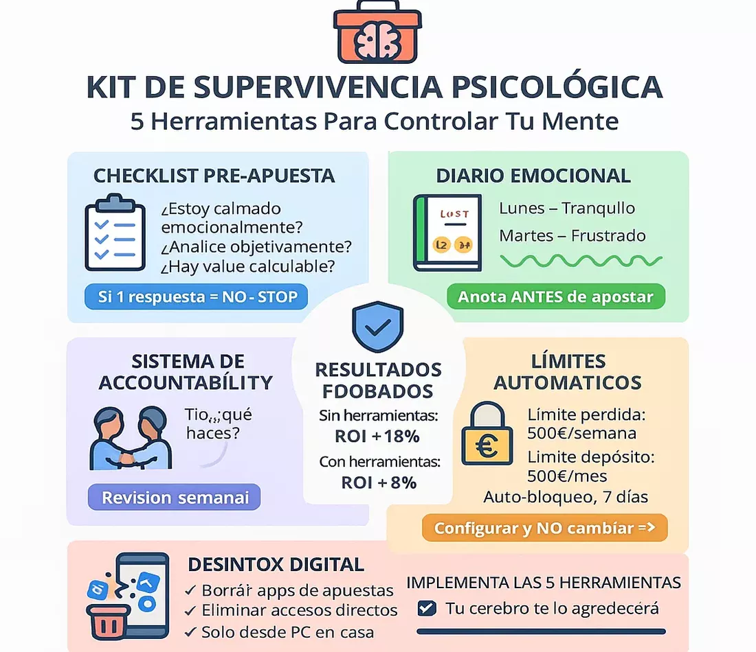 Kit de supervivencia psicol&oacute;gica con 5 herramientas para controlar la mente en apuestas de Eurocopa