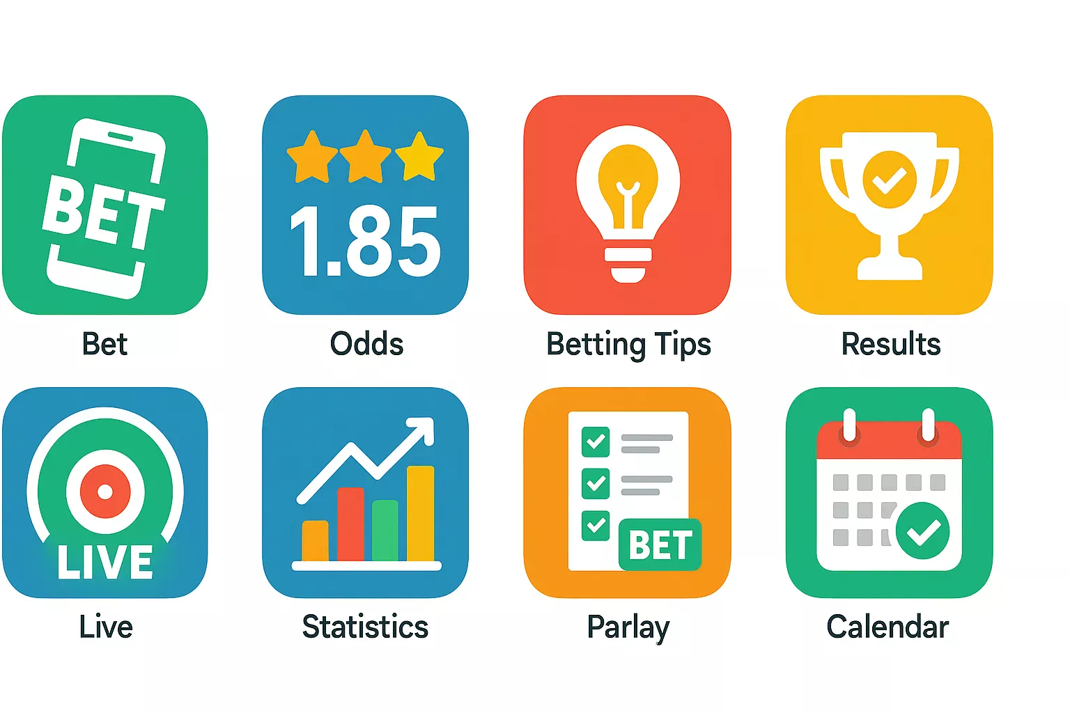 Iconos de aplicaciones móviles para apuestas deportivas