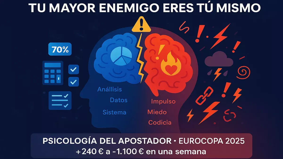 Psicología del apostador: cerebro dividido entre razón y emoción en apuestas de la Eurocopa 2025